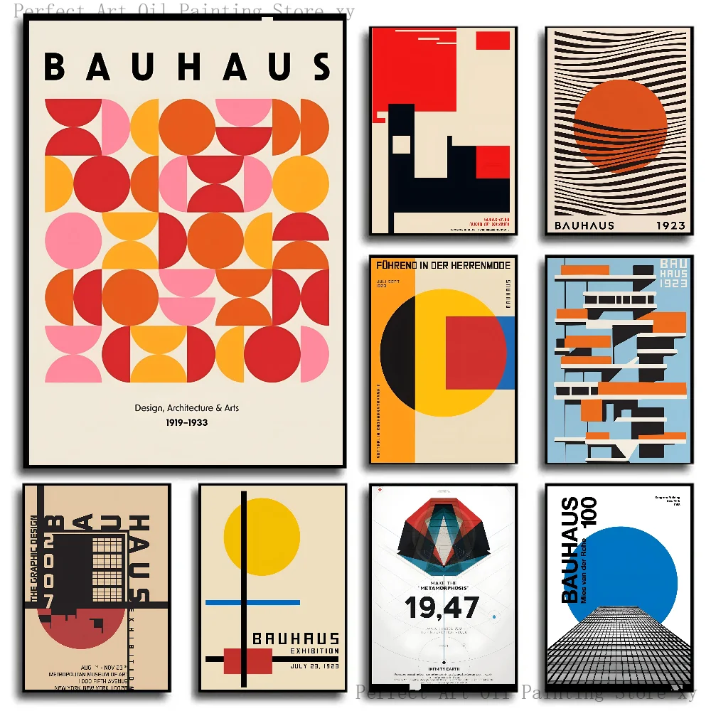 Photography Geometry - 1PC Bauhaus 현대 단순 기하학 포스터